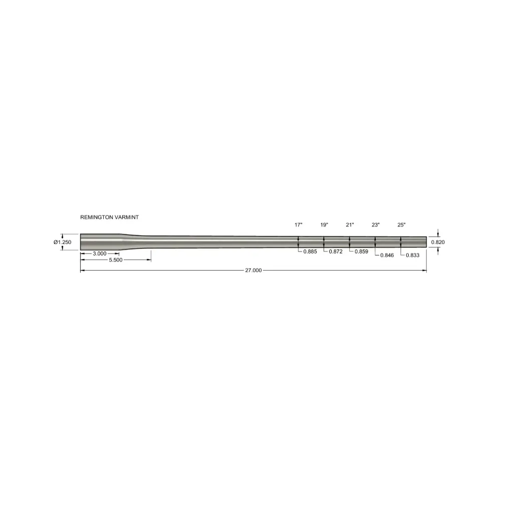 [27125RV308/9T] Stainless Blanks - Rem Varmint (7.62mm/.308, 9)